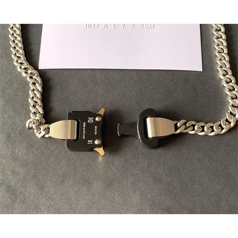 Quality Stainless Steel ALYX Hero Chain Necklace Accessories Mens Metal Buckle 1017 ALYX 9SM Necklace Chain 241202