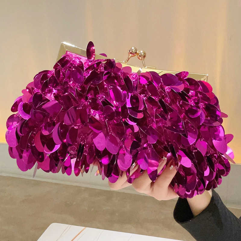 Sparkling Banquet Bag Dinner Bag Party Bag Silver Sparkling Bag Handwoven Fashion Beads Sequin Small Wallet 241203