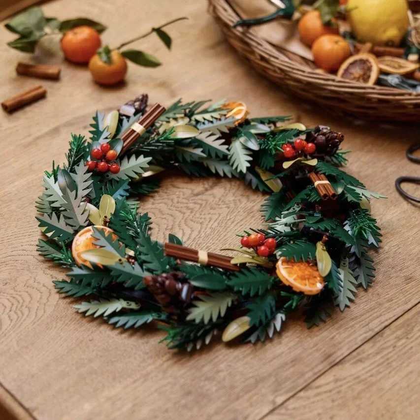 Creative Icons Christmas Wreath Botanicals 10340 Building Blocks Seasonal Showcase Model Bricks Toys Christmas Gift For KidsXJ241203