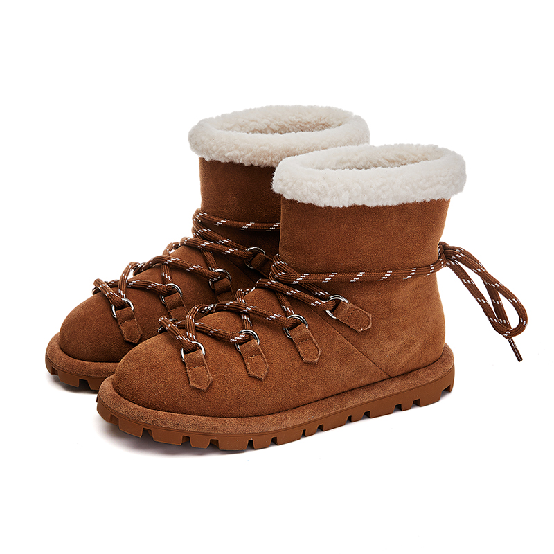 AIYUQI Flat Snow Boots Non-slip Women's Winter Shoes Large Size Women's Ankle Boots