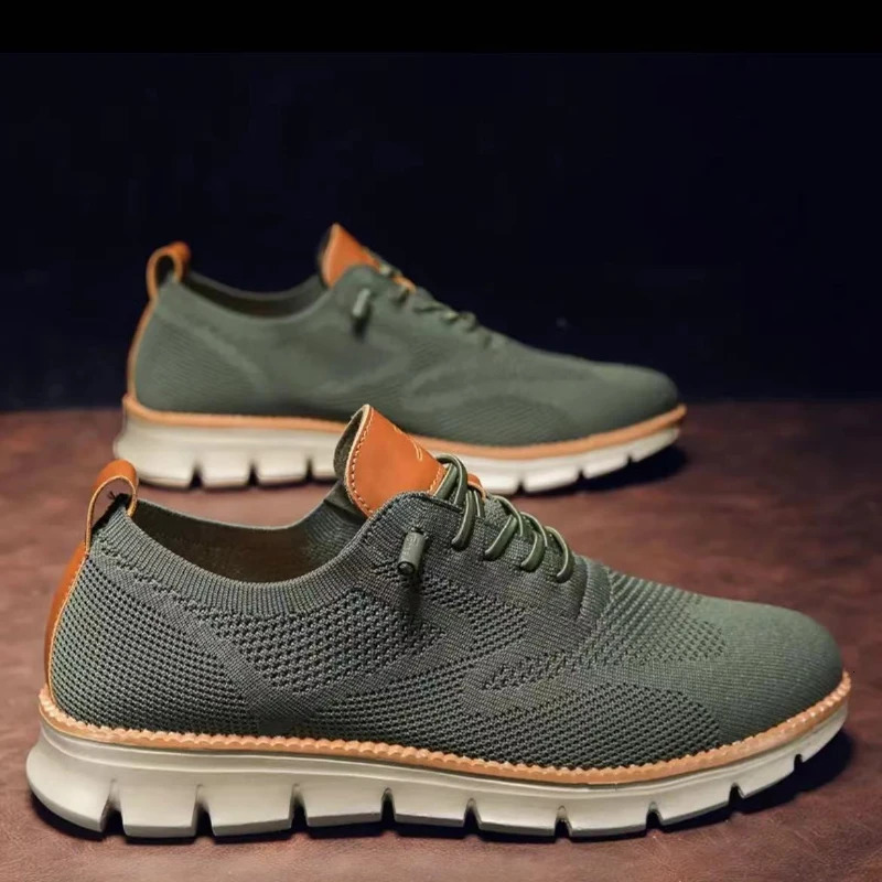 2024 Men Sneakers Plus Size Trendy British Style Summer Breathable Soft Male Sports Shoes Fashion Solid Woven Mesh Running Flats 241202