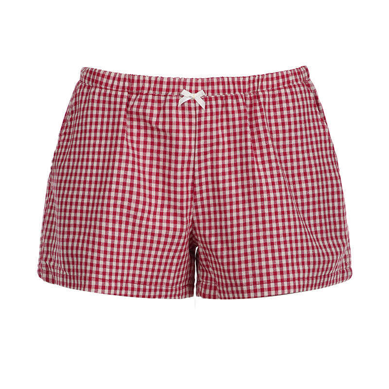 Women's summer striped woven elastic high waisted button loose casual comfortable basic shorts