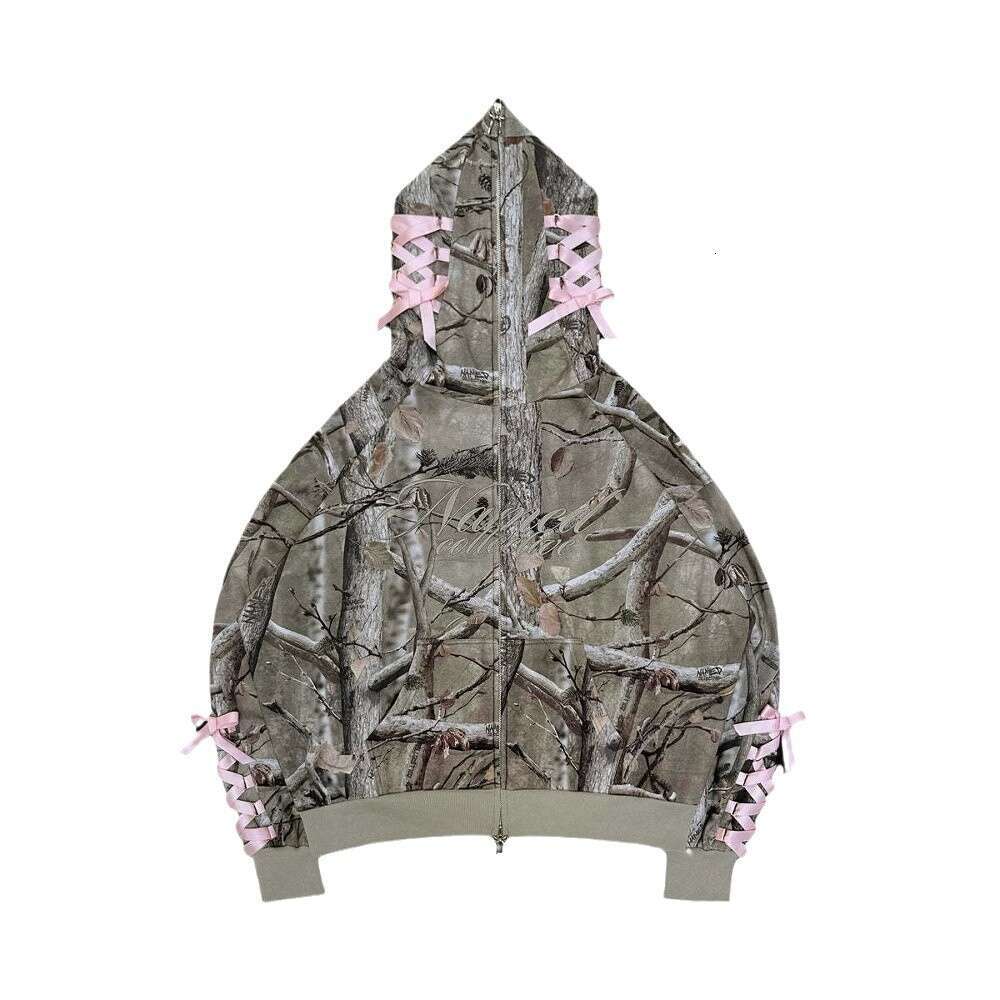 Couple Tree Branch Print Bow Tie add Oversized Casual Hoodie Sweatpants Ddmypluto