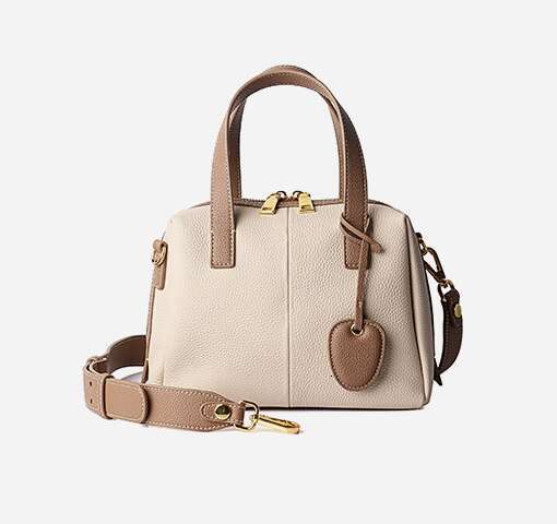 Color blocked women's cowhide women's shoulder crossbody bag, fashionable texture leather handbag