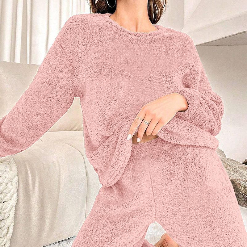 Designer's and winter warm autumn long sleeved pants set for women's home wear plus fat pajamas casual