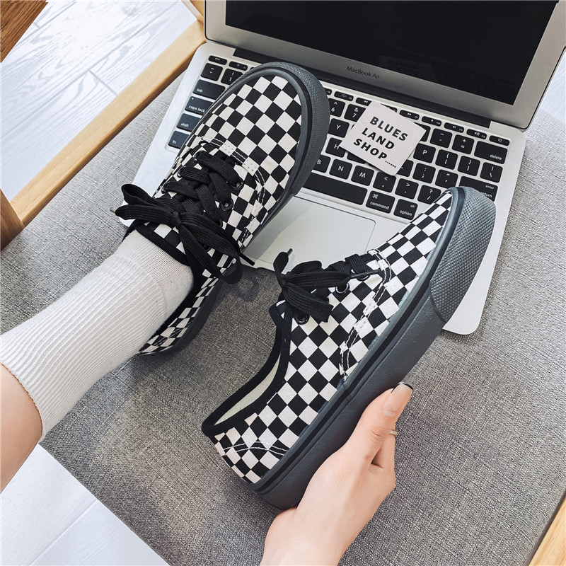 new free shipping designer shoes for mens womens casual shoes Classic Black and White Grid Outdoor leisure shoes size 35-44