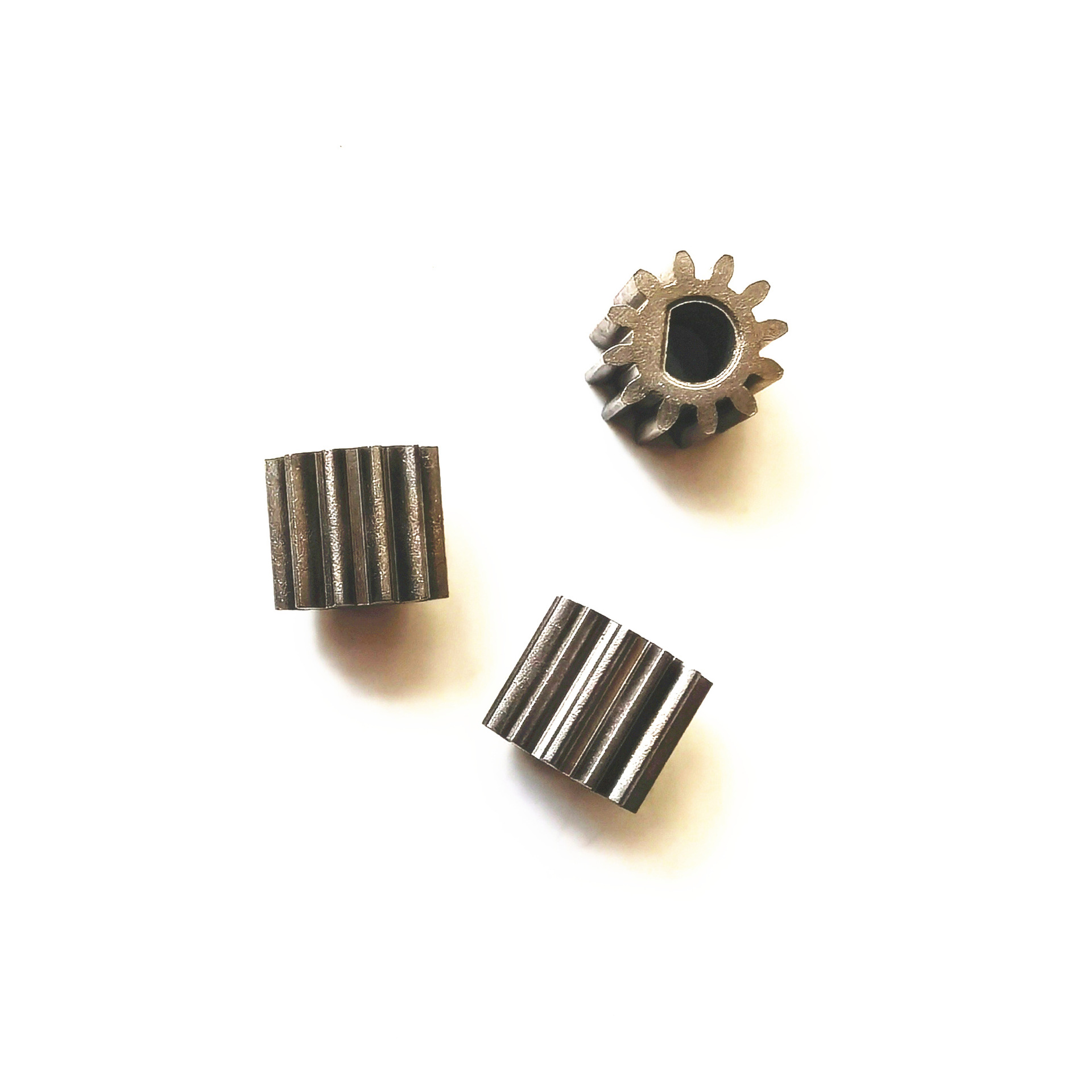 Direct Gear with Module 1.0, 12 Teeth, Inner Diameter 6mm, D Hole, Powder Metallurgy Iron Base for Motor Application