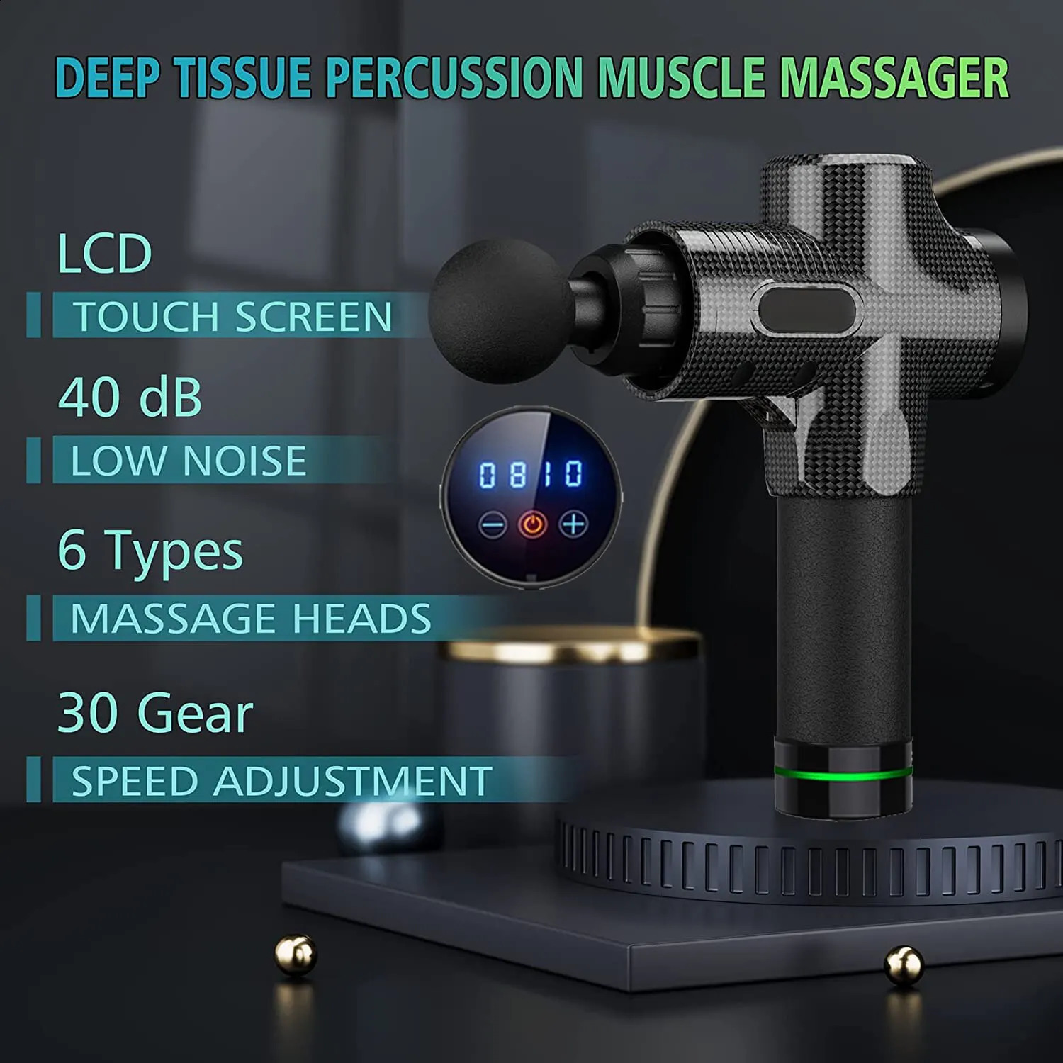 Deep Tissue Massage Gun Portable Facial Muscle Massager Massage Pistool For Back Neck Body Muscle Fitness Tool 241203