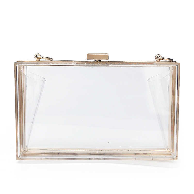 Acrylic box small square bag, high-end fashion transparent bag, mirror casual handbag, niche light luxury chain bag 241203