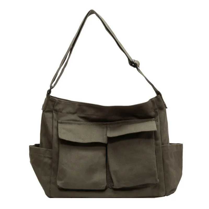 2023 New Fashion Women's Shoulder Bag Large Capacity Crossbody Bag Work Style Canvas Bag High Quality Canvas Bag 241203