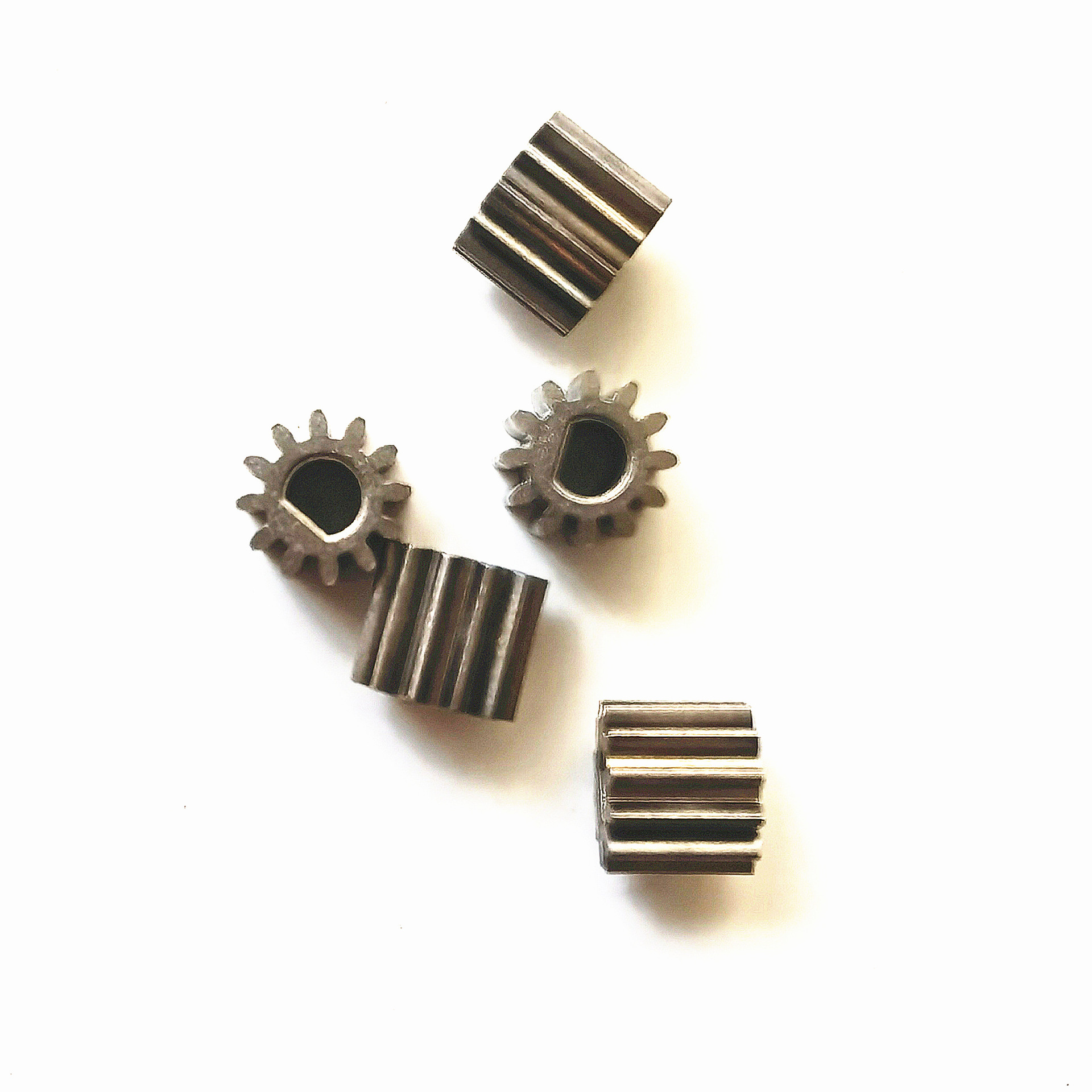 Direct Gear with Module 1.0, 12 Teeth, Inner Diameter 6mm, D Hole, Powder Metallurgy Iron Base for Motor Application