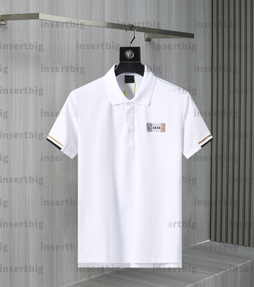 2025 Summer New High End Casual Fashion Mens Polo Collar Colorful Contrast Short Sleeve 100% Cotton 8877