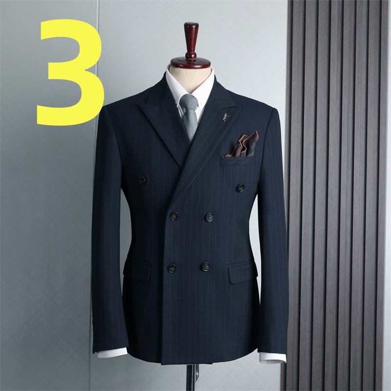 Men's k1383 Single-Breasted Suit with Stand Collar Embroidery for Weddings