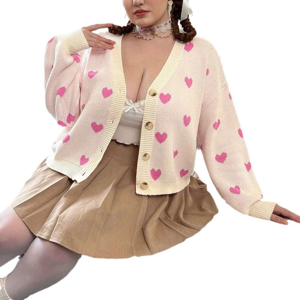 European American sweater jacket, autumn winter cardigan, sweet and cute women's custom knitted jacket