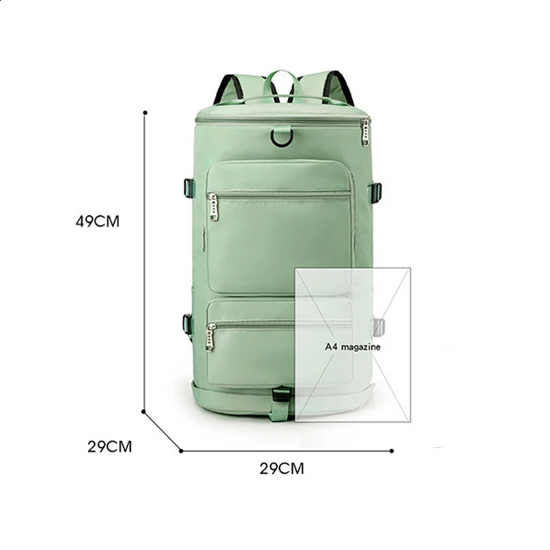 Waterproof Fitness Sports Backpack Men Women Outdoor Gym Shoulder Multifunctional Yoga Large Capacity Shoes Bags Dry Wet Duffle 241203