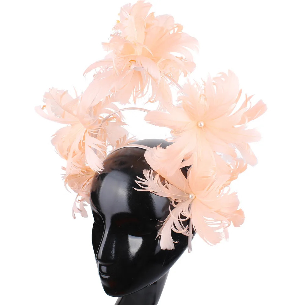 Fancy Feather Flower Headband Fascinator Womens Hat Headband Fashion Mesh Headband Elegant Womens Unique Headband Ocn 241203