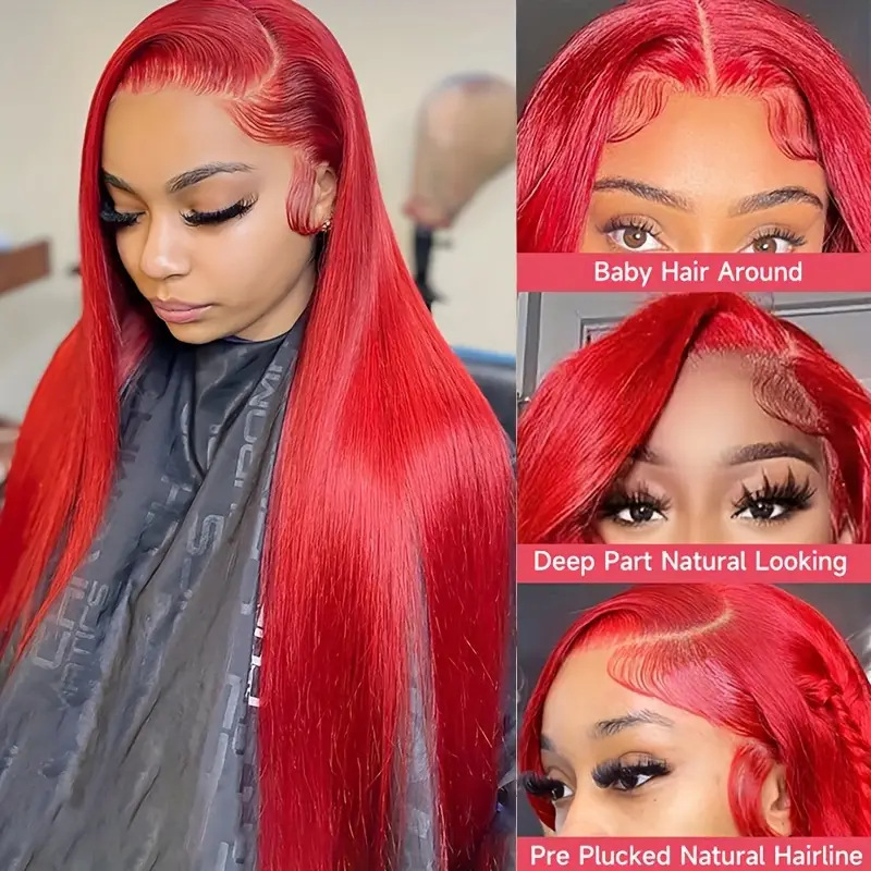 13*4 lace Water Wave Glueless Hair 34 Inch Brazilian Look Like Human Hair Wigs Glueless Lace Front Wigs Luxurious Straight Synthetic Ready to Wear Wig