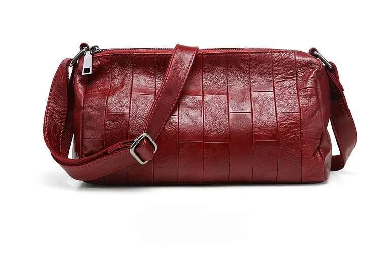Motingsome Cowhide Women Shoulder Real Natural Leather Hobos Double Compartment Ladies Pouch Messenger Bag New