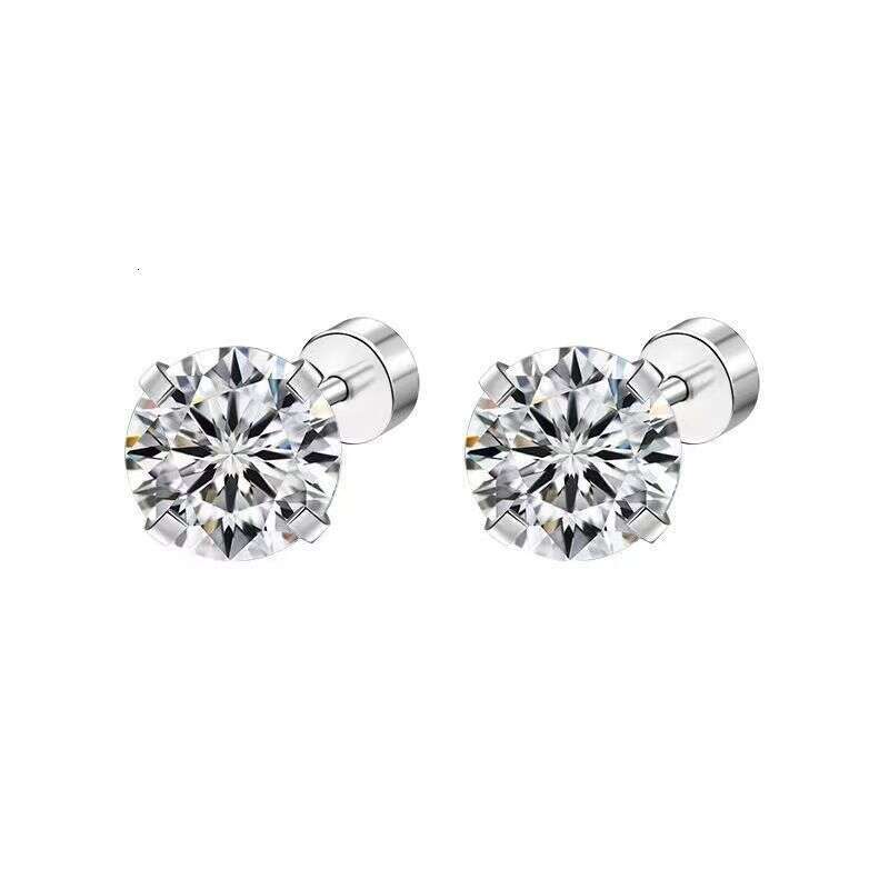 Medical grade titanium steel Huazi for women with flat bottomed thread super sparkg zircon ear bone studs. Washable, non removable, and colorfast earr