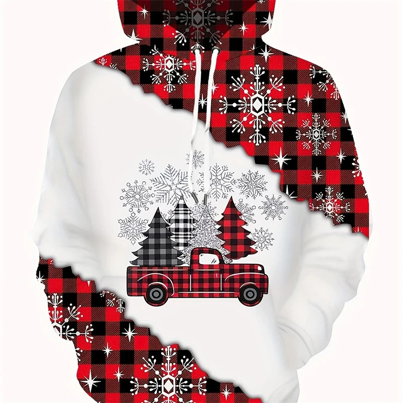Christmas Snowman 3D Printed Mens Hoodie Fashion Merry Christmas Elk Womens Casual Winter Sweater Y2k Top 241203