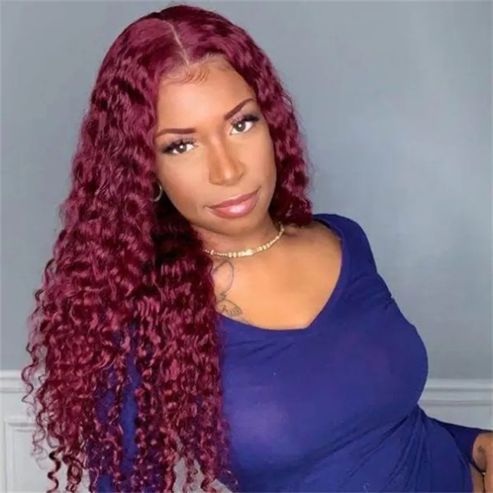 13x4 Highlight Red Hair Bone Straight Lace Frontal Wig Natural Similar to Real Human Hair Wigs Brazilian 32inch Synthet Silky Front Closure Wig For Wo