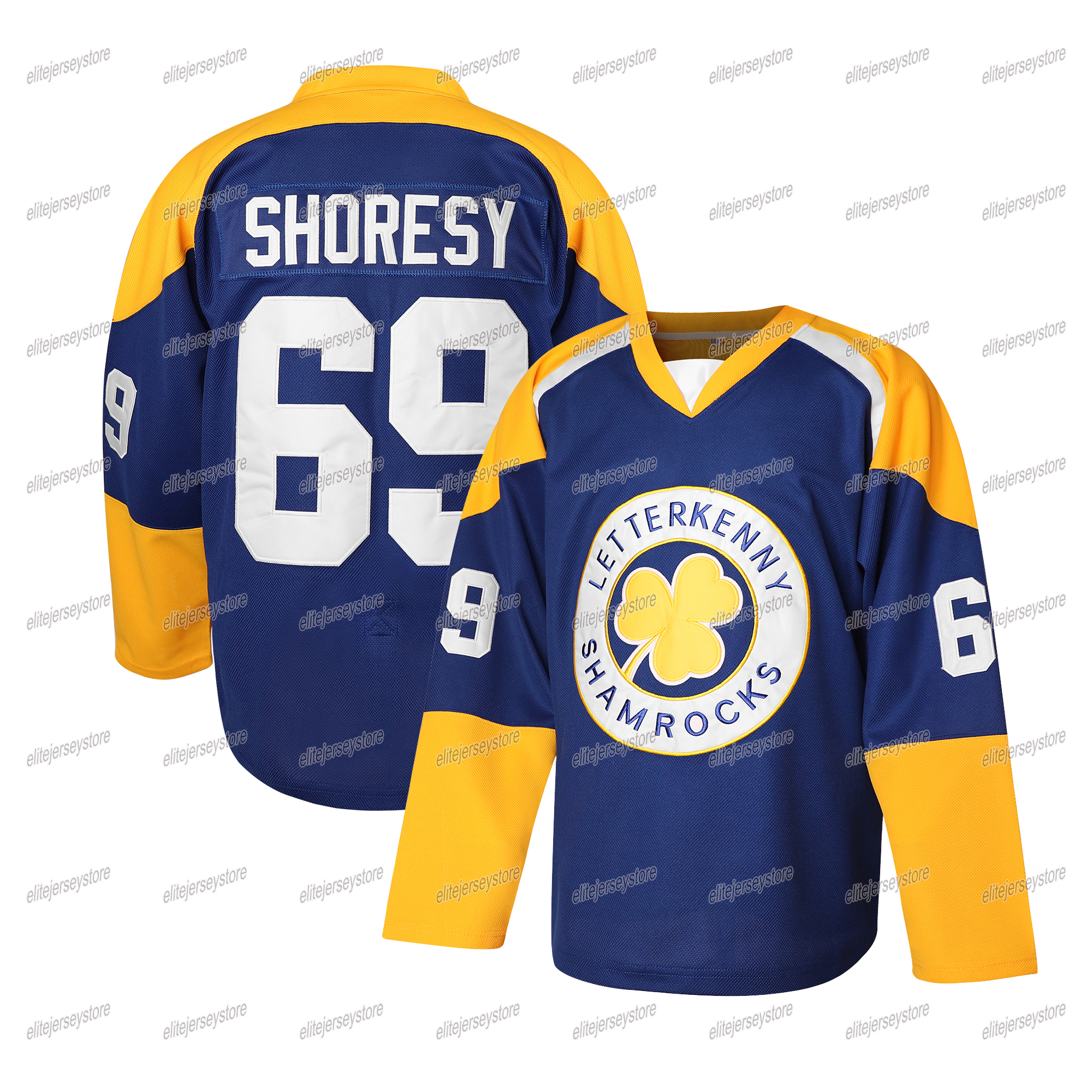 In stock Shore 69 Black Sudbury Bulldogss Hockey Jersey Red Black Blue Christmas Gift 100% Stitched Fast Shipping