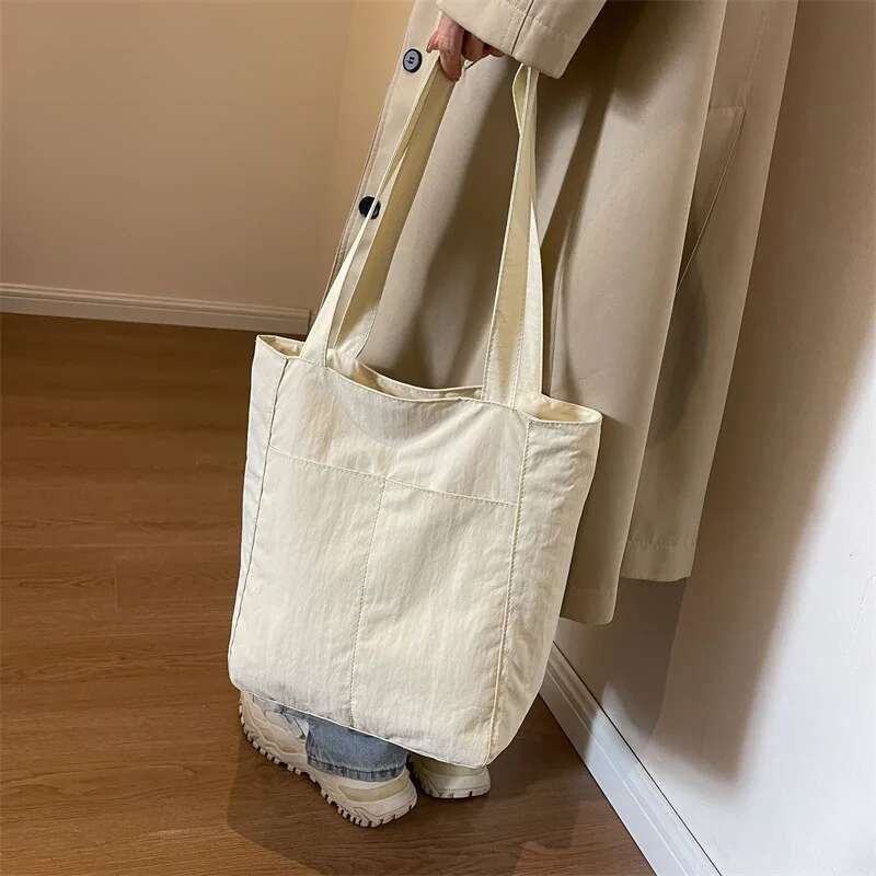 Waterproof Nylon Casual Shoulder Female Student Campus Handbag Niche Commuter Tote Large Bag