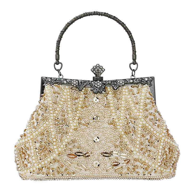 Beaded Pearl Bag High grade Handmade Dinner Bag Dress Wedding Bridesmaid Mother Handbag Qipao Bag 241203