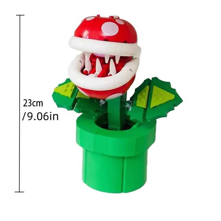 Free shipping Cannibalism Plant Toy Model Flame Flower Assembly Building Block Set Brick MOC Educational Desktop Ornament Kid Christmas Gift