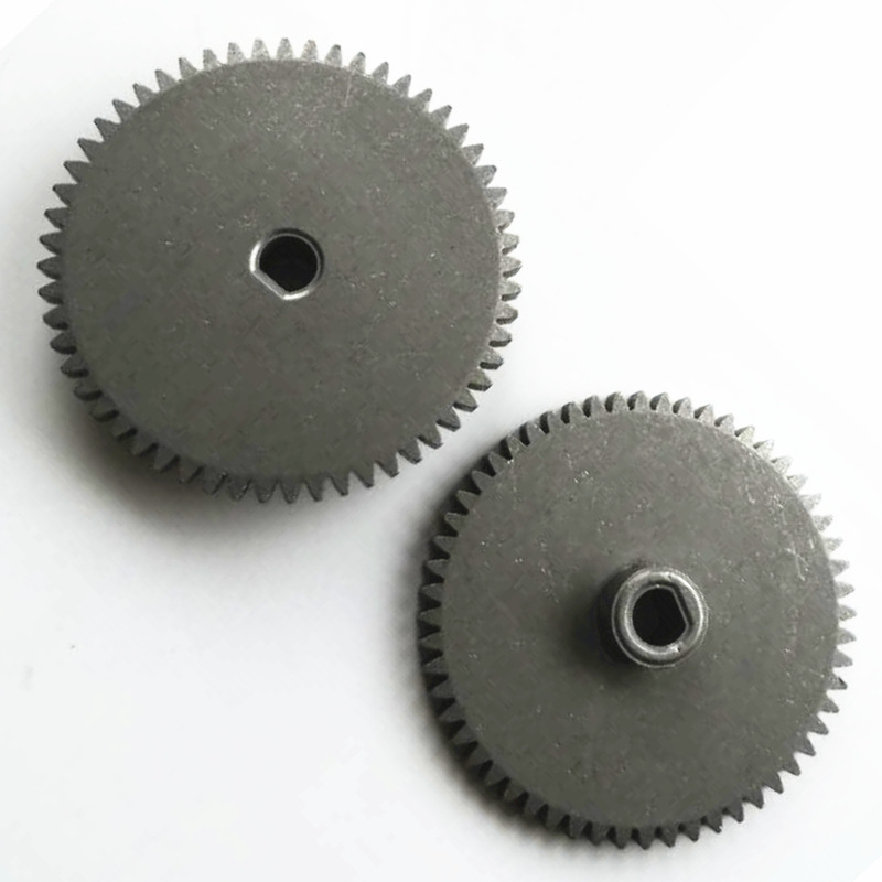 Model 1 Iron Precision Gear for Mechanical Components - Powder Metallurgy Process, 56 Teeth, 7mm ID, D Shape Hole