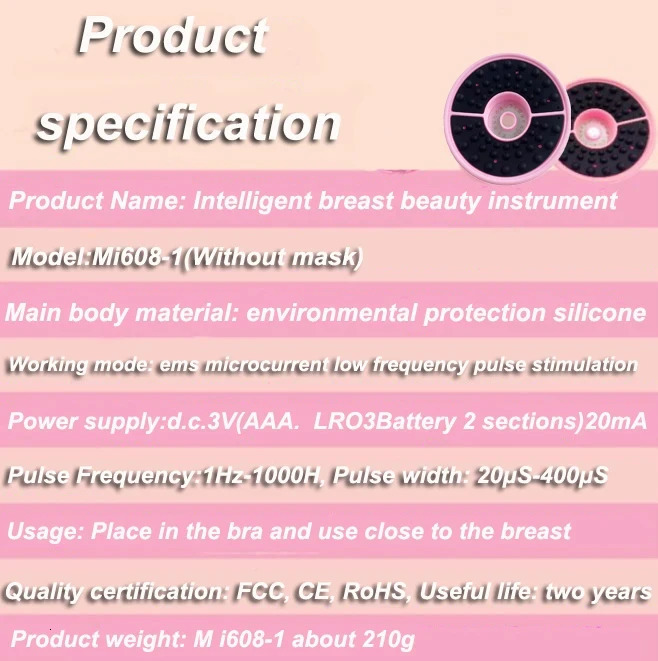 Breast massage pad with press wireless vibration breast massager enhancement tool red light massage therapy 241203