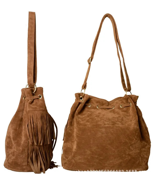 2025S New Free Shipping Designer Bag Bolsos Artificial Suede Edge Tassel Womens Shoulder Messenger Retro Style Girl Cross Body Bag Unprinted Bolso Fle