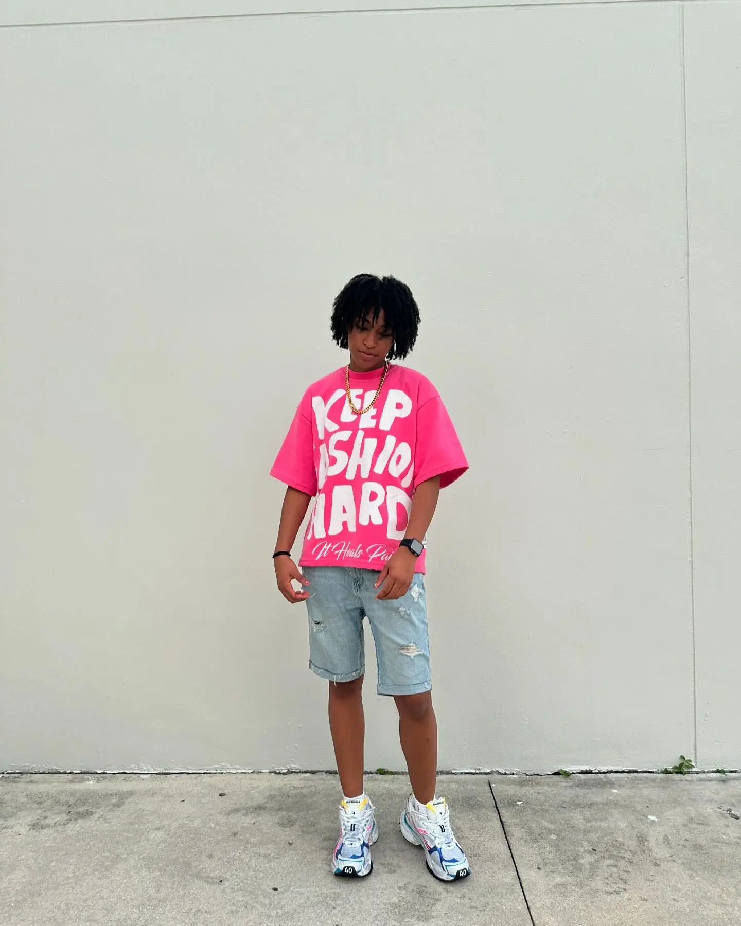 Super pink print graphic t shirts gothic streetwear y2k top oversized harajuku goth cotton shirt men women clothing 241202