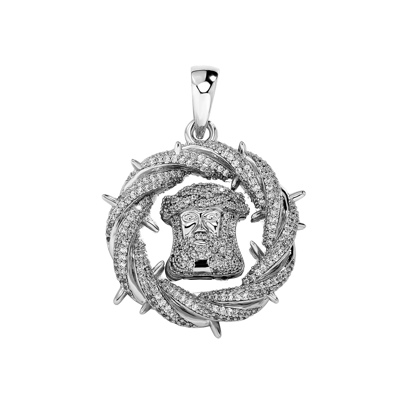 Hip Hop Vintage Jesus Face Pendant Necklace 18K Gold Plated Mens Religion Jewelry