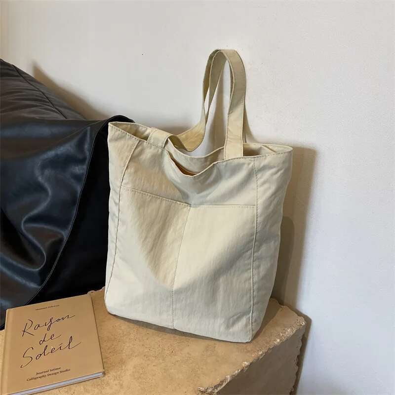 Waterproof Nylon Casual Shoulder Female Student Campus Handbag Niche Commuter Tote Large Bag