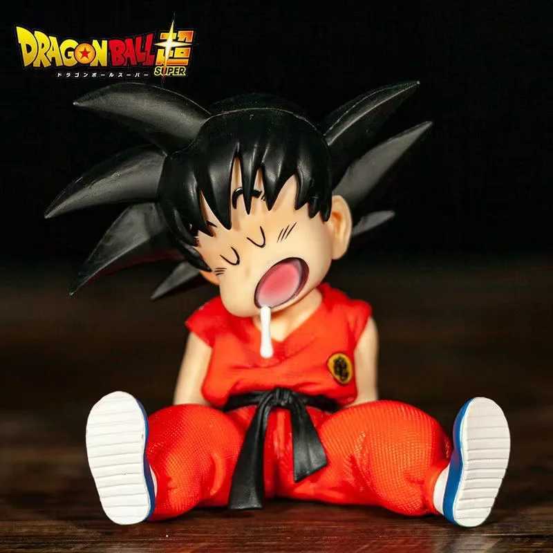 Action Toy Figures 10cm Kawaii Sleeping Son Goku Character DBZ Kakarotto Gk Pvc Series Model Doll Birthday Gift H241203
