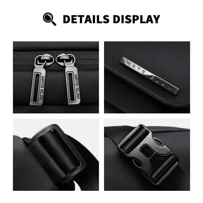Waterproof Men Crossbody Bag Lightweight Breathable Chest Bag Fanny Pack for Travel Walking Hiking Cycling Phones Sling Bag 241202