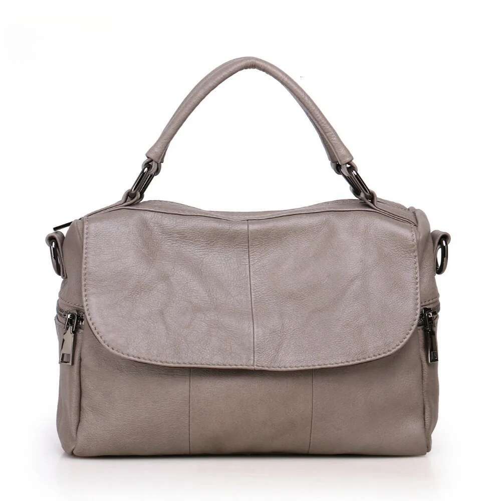 Motingsome Soft Cowhide Messenger Bag Women Leisure Handbag Crossbody Lady Flap Casual Daily Purse Top Handle Tote