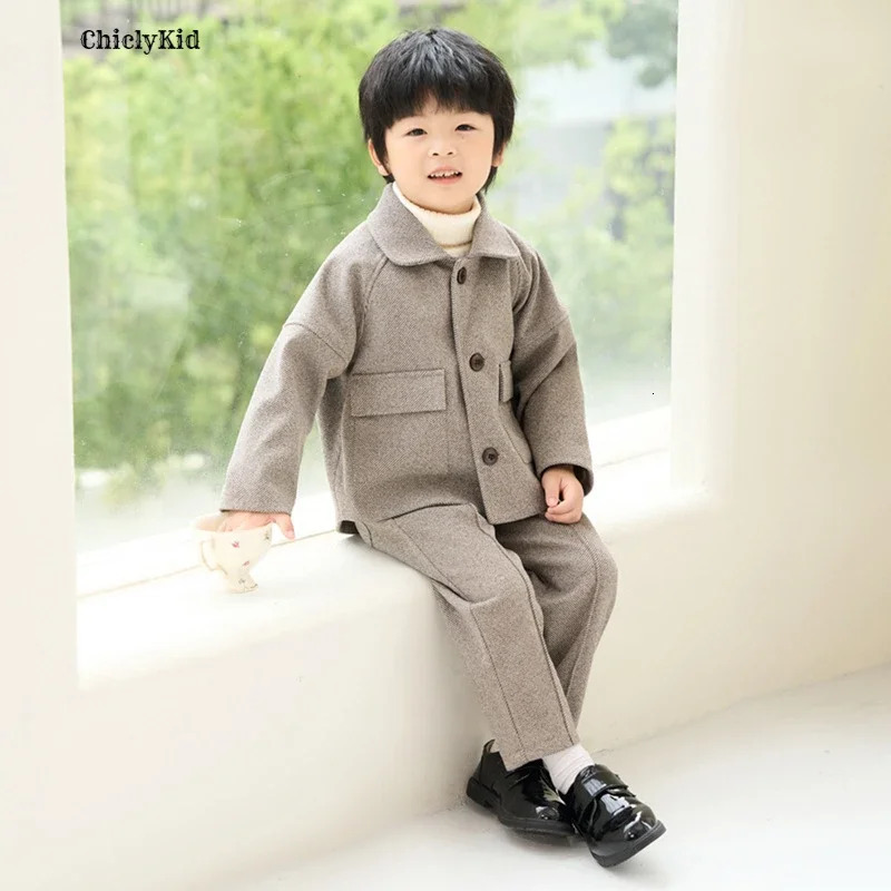 Boys winter autumn thick casual jacket Trouser childrens casual set childrens warm clothing set childrens cosmetics set 241203bj