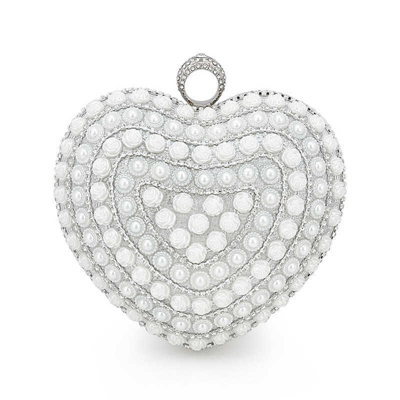 Pearl Water Diamond Handheld Bag, Love Small Bag, Female Handheld Rose Girl Bag, Fairy Vacation Bag, Diagonal Straddle Girl Bag