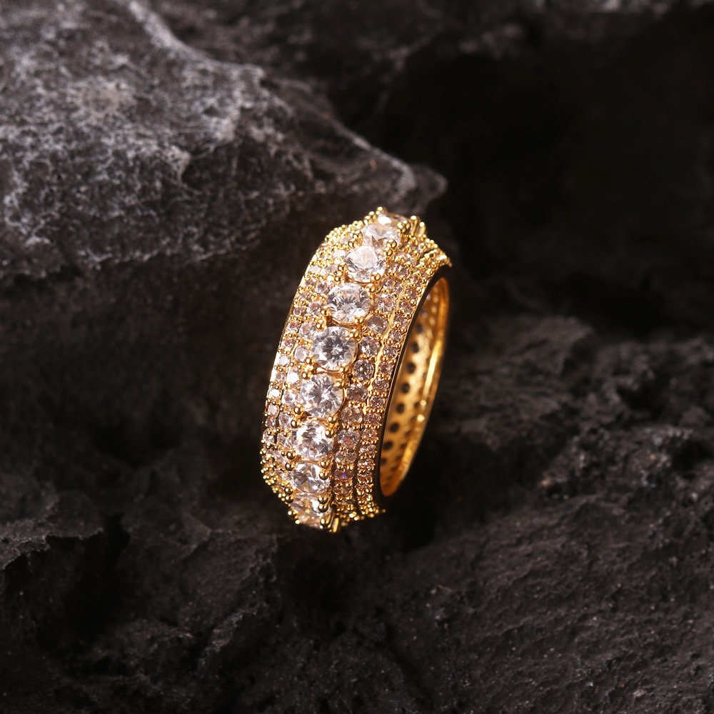 Fashion Design 925 Silver Iced Out Moissanite diamond Mens cuban diamond ring for hiphop life jewelry