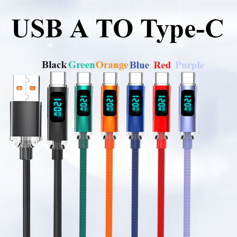 Super Fast Charging USB to C Cable with LED Display for iPhone, Xiaomi, POCO, Samsung