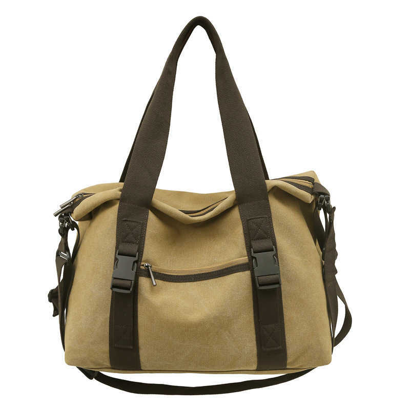 2024 New Men's Bag Canvas Bag British Canvas Travel Bag Shoulder Cross Shoulder Handbag Korean Edition Casual Men's Bag 241203