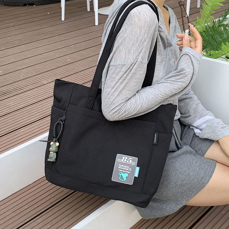 2025 new College Students Commuting to Class, Large Capacity Handheld Big Women's New Casual Canvas Bag, One Shoulder Tote Bag