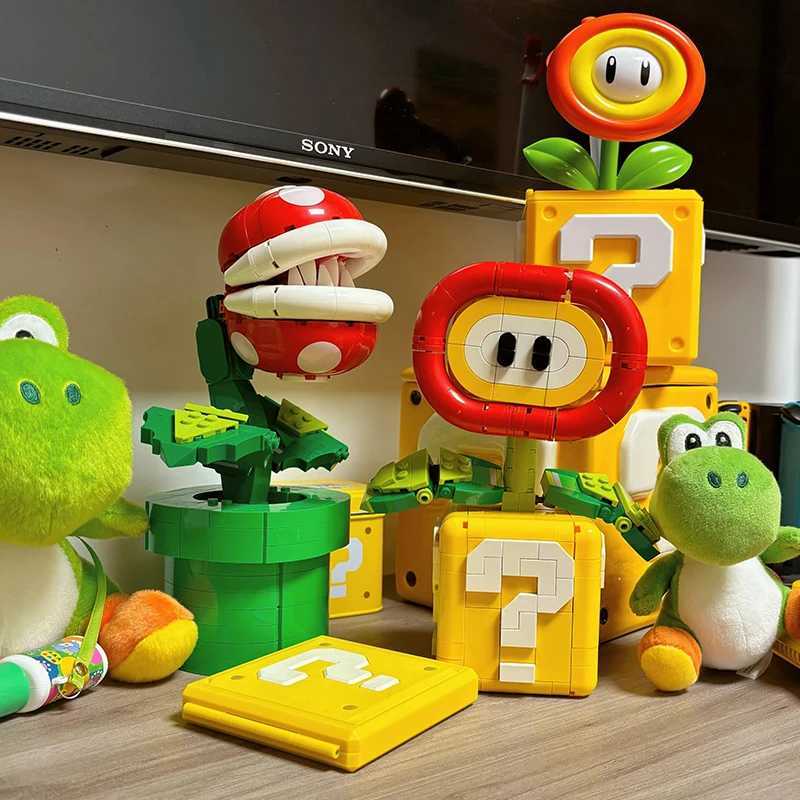 2024 NEW MOC Chomper Plant Model Fit Flame Flower Assembled Building Block Brick Children Educational Toys Kids Christmas GiftsXJ241203