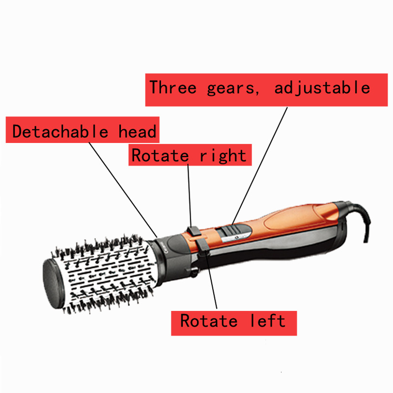 Rotating Hot Air Styler Women's 3-In-1 Professional Styg Hair Dryer Brush Blow Curg Iron