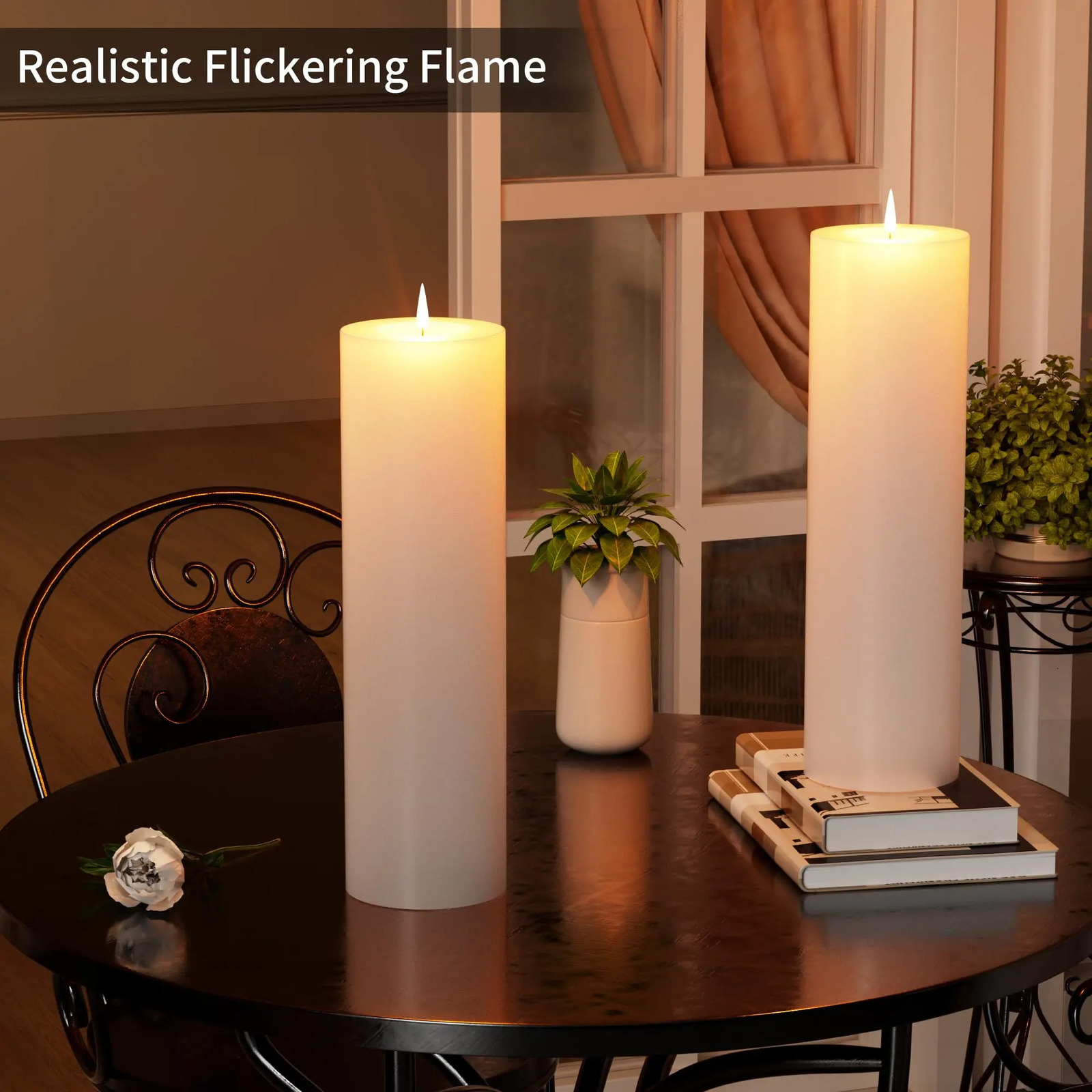 LED Large Electronic Candle Light Waterproof Flashing LED Flameless Candle Christmas Courtyard Simulated Column Candle 241203