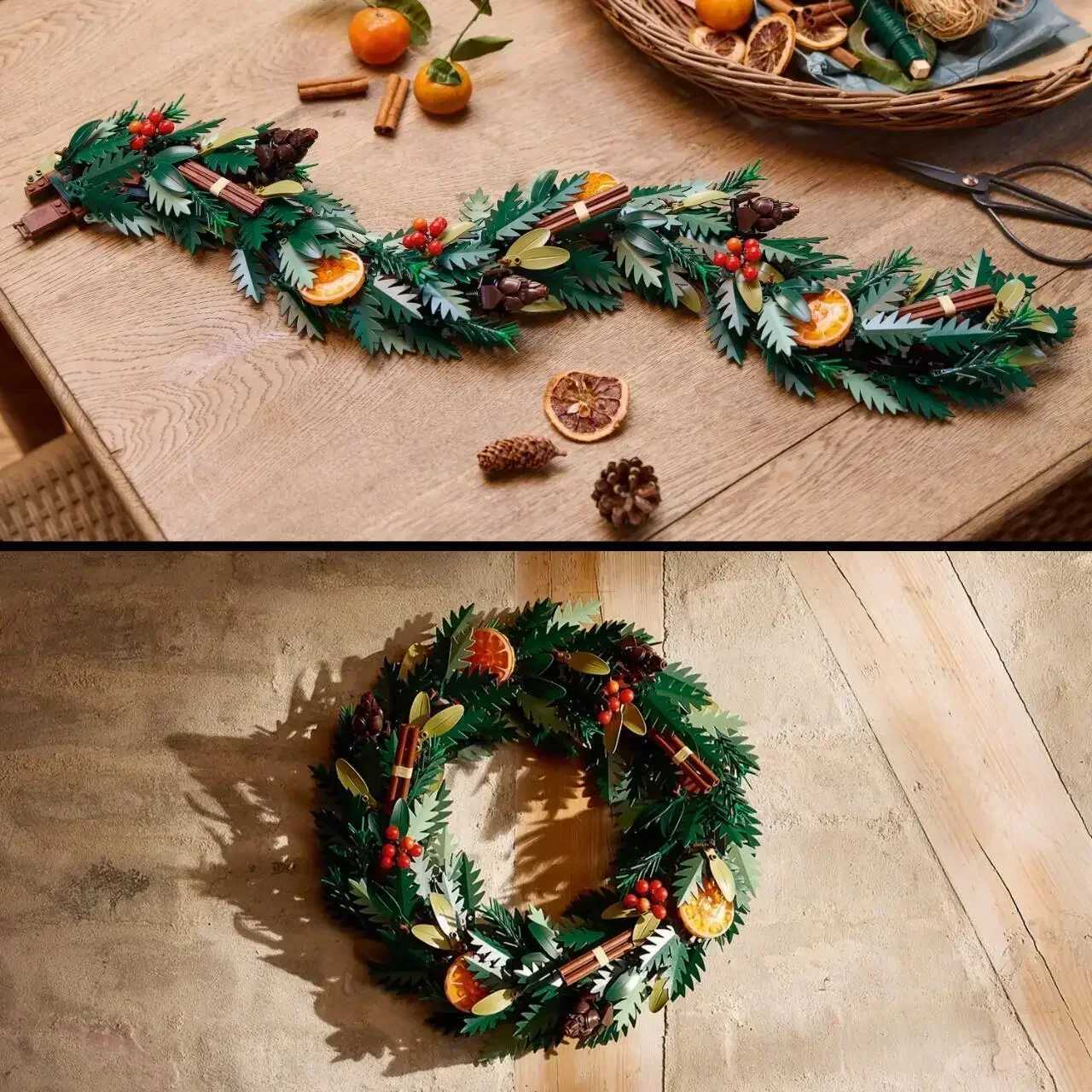 1194pcs 2024 New 10340 Wreath Christmas Model Building Blocks Kit Bricks Creative Diy Home Decor Toy For Adult Christmas GiftsXJ241203