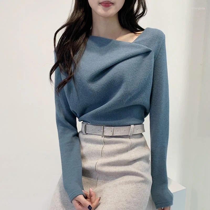 Women's Blouses Double-sided Velvet Shirts Women Long Sleeve Slim Irregular Collar Solid Color Autumn Winter Casual Wram Ladies Tops