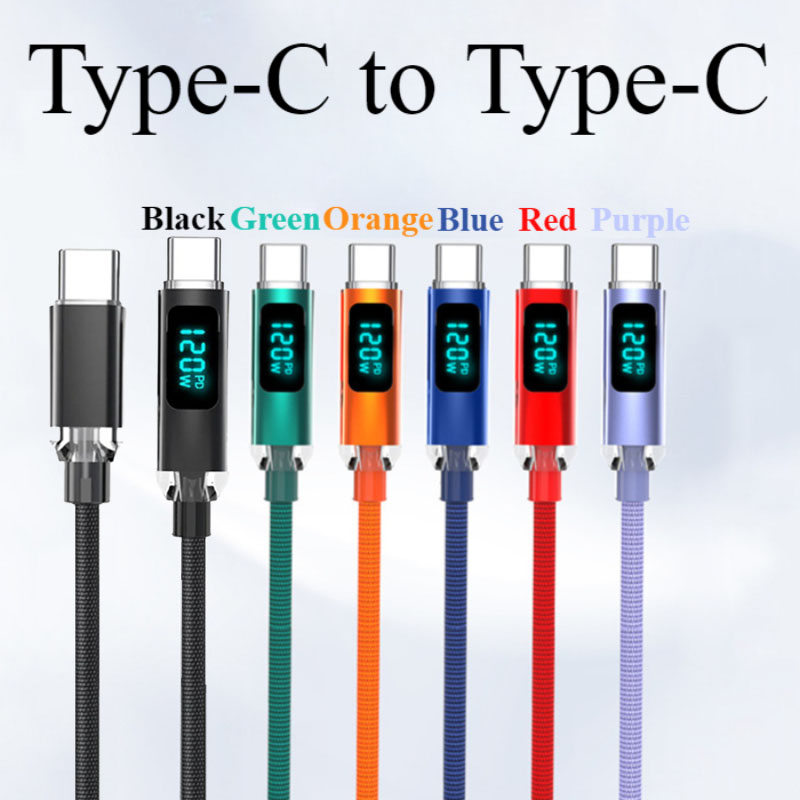 Super Fast Charging USB to C Cable with LED Display for iPhone, Xiaomi, POCO, Samsung